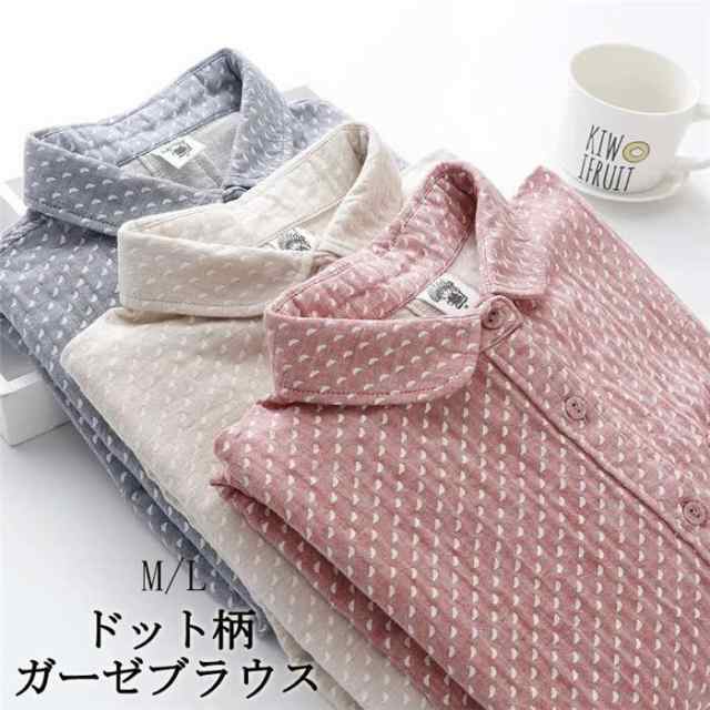 ガーゼシャツ ガーゼ ブラウス レディース 春 コットン 綿 ガーゼシャツ シャツブラウス 通気性レディースファッション トップス シャツ ブラウスガーゼシャツ ガーゼ ブラウス レディトップス シャ