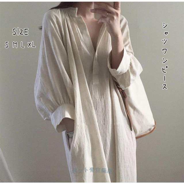 原産国:中国 素材：ポリエステル95%?麻5% 色：ベージュ（beige）【M】前着丈97cm/後着丈103cm/バスト110cm/袖丈53cm/袖口巾26cm【L】前着丈98cm/後着丈104cm/
