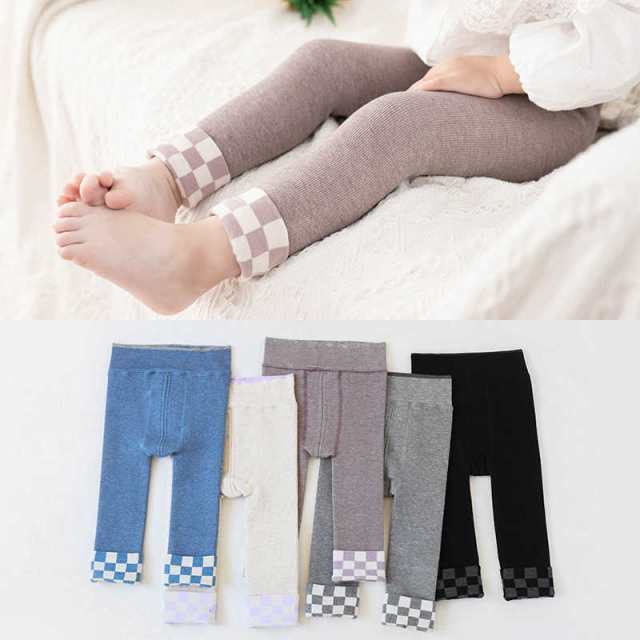 子供服 4色 綿100% レギンス タイツ キッズ 長ズボン 女の子 幼児 無地 チェック カラーブロック 可愛い 柔らかい 綿 日常 カジュアル 保育園 幼稚園 通園 卒園 0-12ヵ月 12-24