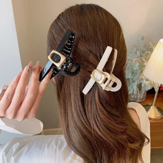 バンスクリップ ヘアアクセサリー 韓国 大きめ ゴールド シンプル 大人 デザイン ハーフアップ ヘアクリップ レディース 女性 髪留め 簡単 おしゃれ デイリーバンスクリップ ヘアアクセサリー 韓国