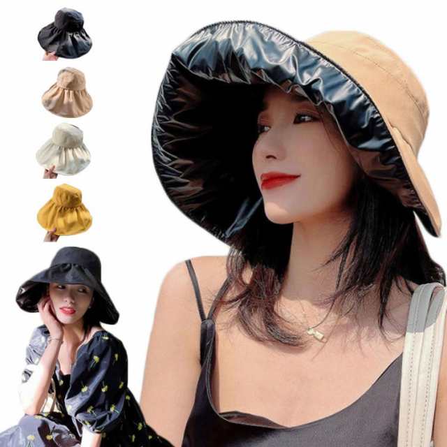 プリッツ帽子 レディース 帽子 つば広 折りたたみ UVカット 紫外線対策 アウトドア 旅行 無地バッグ 小物 ブランド雑貨 帽子 帽子用アク