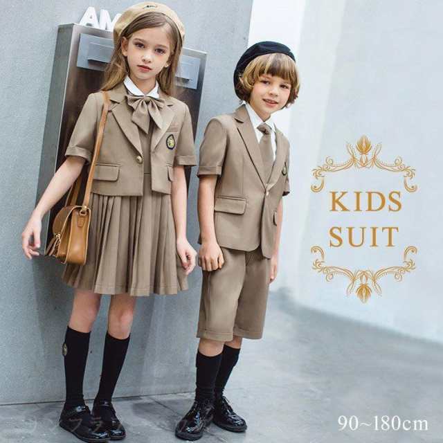 商品内容：（セット販売）ジャケット＋白シャツ＋パンツ/ワンピース＋ネクタイ/リボン＋バッジカラー：カーキ素材：ポリエステル、その他 サイズ：90/100/110/120/130/140/150/160