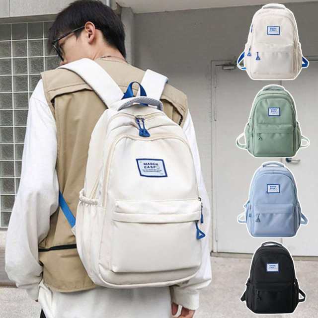 素材：ナイロンカラー：ブラック、ブルー、グリーン、ホワイトサイズ：高さ43cm×幅30cm×マチ13cm ショルダーストラップ調節可重さ：320ｇ【スタイリッシュなデザイン】リュックは、デザインがシン