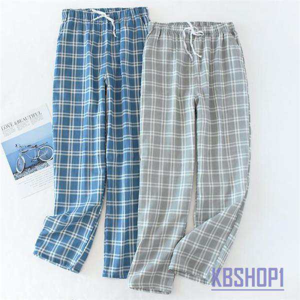 2重ガーゼ ロングパンツ単品 綿100％ ルームウェア メンズ 寝間着 部屋着 パジャマ ギフト プレゼント コットン 紳士 男性 主人 旦那 大きいサイズ 体型カバー チェック パジャマ メンズ ダ