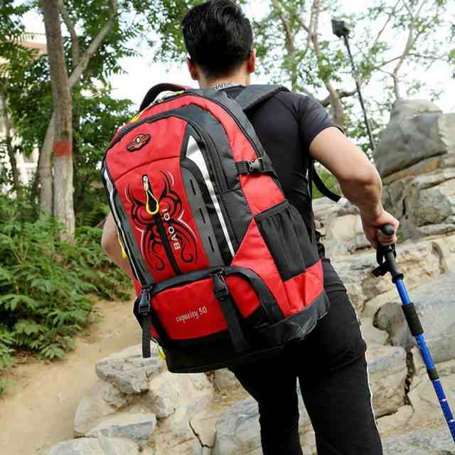 【商品名】ウォーキング デイパック 抗菌加工 キャリーバッグ ナイロン 防塵 雨 雪 バーベキュー キャンプ クライミング【商品説明】素材：ナイロン/（ショルダー部分：通気性コットン）外寸：縦55cm