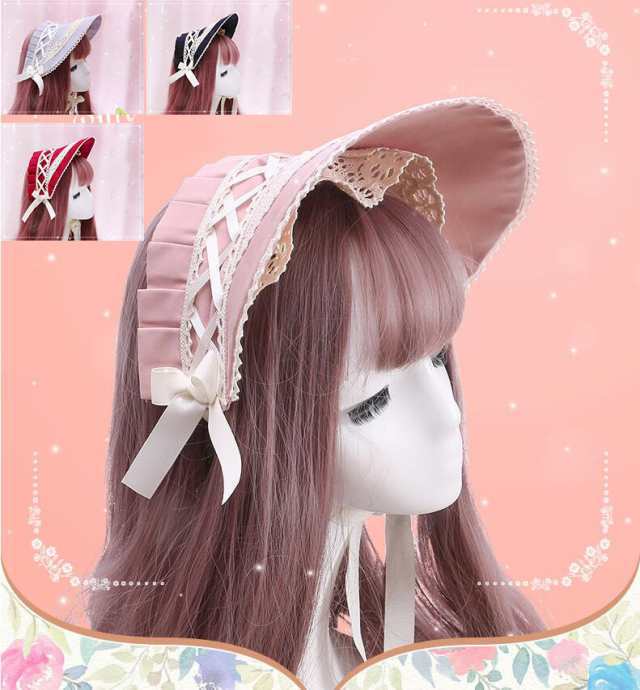 カラー：パープル レッド ブラック ピンクサイズ：35X17cm#姫系 #メイド服 #コンカフェ #ロリィタ #ゴシック #ゆめかわいい #夢展望 #病みかわいい #ロリータ #原宿系 #韓国 #韓国